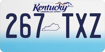 KY license plate 267TXZ