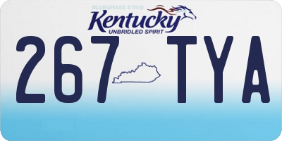 KY license plate 267TYA