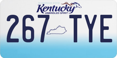 KY license plate 267TYE