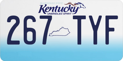 KY license plate 267TYF