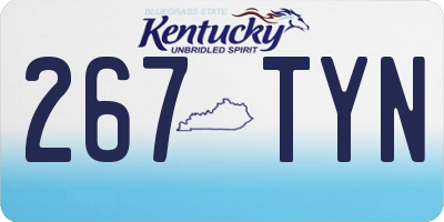 KY license plate 267TYN