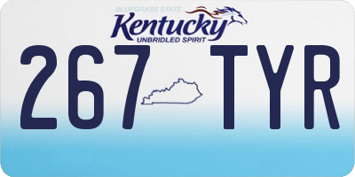 KY license plate 267TYR