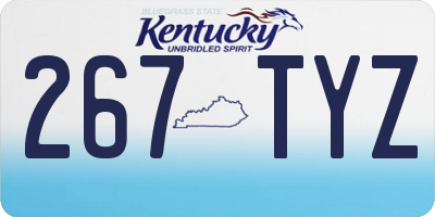 KY license plate 267TYZ