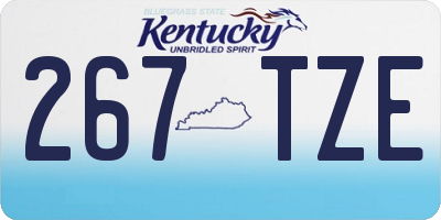 KY license plate 267TZE