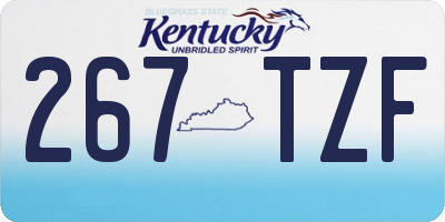 KY license plate 267TZF