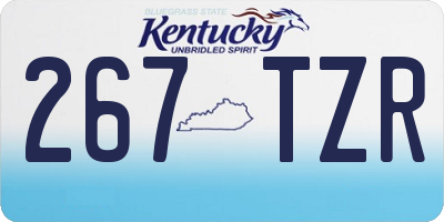 KY license plate 267TZR