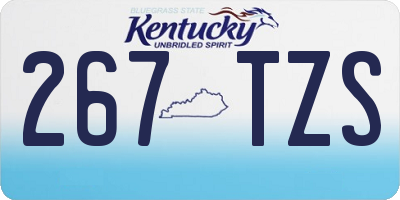 KY license plate 267TZS