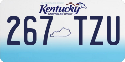 KY license plate 267TZU