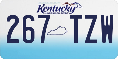 KY license plate 267TZW