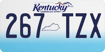 KY license plate 267TZX