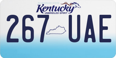 KY license plate 267UAE