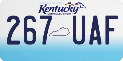 KY license plate 267UAF