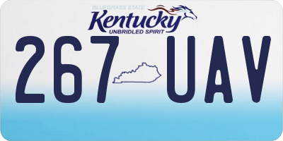 KY license plate 267UAV