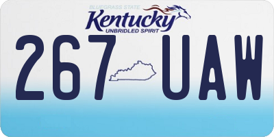KY license plate 267UAW