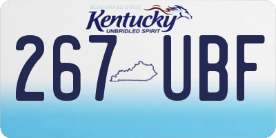 KY license plate 267UBF
