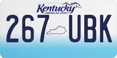 KY license plate 267UBK
