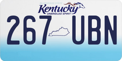 KY license plate 267UBN