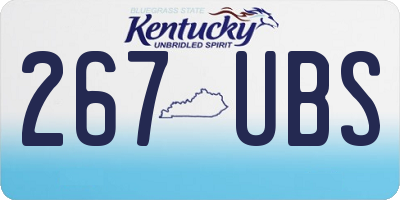 KY license plate 267UBS