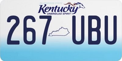 KY license plate 267UBU