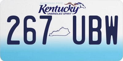 KY license plate 267UBW