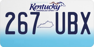 KY license plate 267UBX
