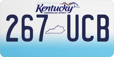 KY license plate 267UCB