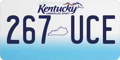 KY license plate 267UCE