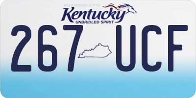KY license plate 267UCF