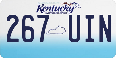 KY license plate 267UIN