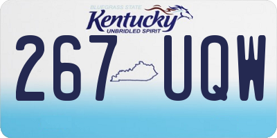 KY license plate 267UQW