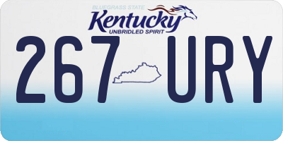 KY license plate 267URY