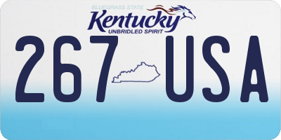 KY license plate 267USA