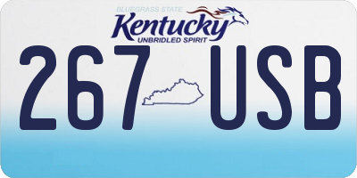 KY license plate 267USB