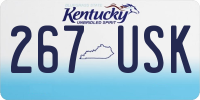 KY license plate 267USK