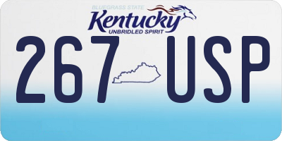 KY license plate 267USP