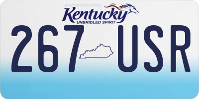KY license plate 267USR