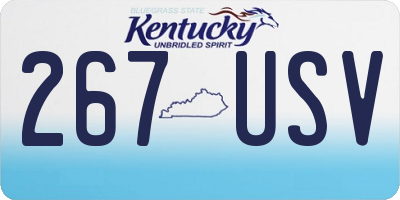 KY license plate 267USV