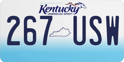 KY license plate 267USW