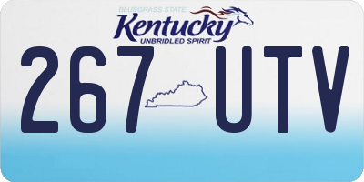 KY license plate 267UTV