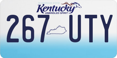 KY license plate 267UTY