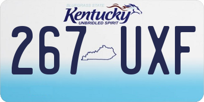 KY license plate 267UXF