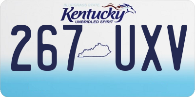KY license plate 267UXV