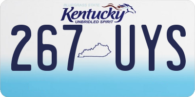 KY license plate 267UYS