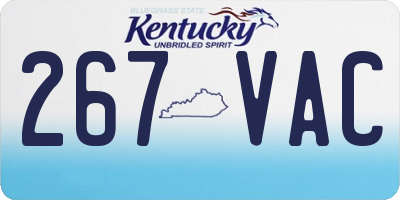 KY license plate 267VAC