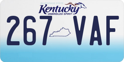 KY license plate 267VAF