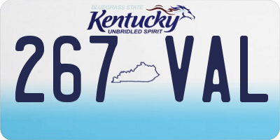 KY license plate 267VAL