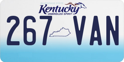 KY license plate 267VAN