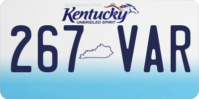 KY license plate 267VAR
