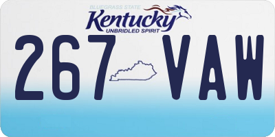 KY license plate 267VAW