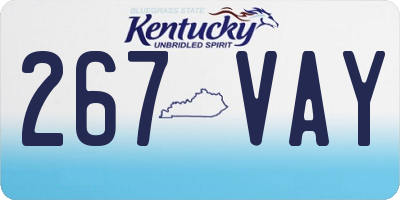 KY license plate 267VAY